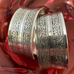 Tibetan silver engraved cuff. Price per item